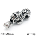 Retro silver Pixiu pendant necklace with 31x13mm size and 19g weight specification - Retro Lucky Pixiu Style (Style 9)