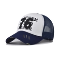 Klassische blau-weiße Baseballkappe mit großer 76er-Stickerei und atmungsaktivem Mesh-Einsatz - Marineblau