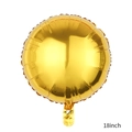 Golden 18-inch round foil balloon with metallic finish for wedding and party decoration - Gold Ball