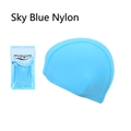 Sky blue nylon swim cap for adults with high elasticity and original packaging - One Size / Nylon Sky Blue