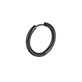 Detail von mattschwarzen Edelstahl-Huggie-Creolen mit glattem, rundem Finish - 8mm / Schwarz