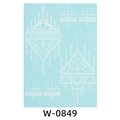 White lace temporary tattoo stickers with geometric henna patterns, model W-0849 - Decorative Lines Style (W-0849)