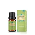 10ml Pure Vanilla Essential Oil in amber glass bottle with organic plant design packaging - Vanilla Oil