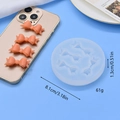 8.1cm round blue silicone mold featuring 6 bow shapes for fondant and chocolate baking - 6-Slot Bowknot Style (1)