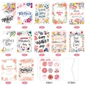 Set di 12 biglietti per la festa della mamma con disegni floreali, buste e adesivi - 12 Biglietti + 12 Buste + 18 Adesivi