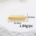 Chiusura a tubo scorrevole dorata a 5 fori per collane e bracciali multistrato, 31,5 mm - 31.5mm/5 File / Oro 14K