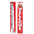 Christmas snowman and Santa door banners with red festive Welcome Happy lettering - YXS-02 Red Snowman Shape