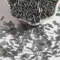 Perline di vetro a tubo grigio argento 2x7mm per gioielli fai da te e ricamo a mano - grigio scuro