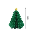 Green honeycomb paper Christmas tree centerpiece with gold star top, height 34cm - Multi-layered Christmas Tree / 34cm / Green
