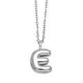 Polished silver uppercase letter E pendant necklace for women with sleek metallic finish - Letter E
