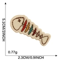 Fishbone embroidery patch in off-white with dimensions 5.1x2.3cm and 0.77g weight - Colorful Textured Fishbone