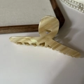 Elegant large marble cream acetate hair claw clip with Barrette La France lettering - Beige-12CM
