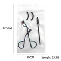 Rainbow stainless steel eyelash curler set with refill pads and brush in 17.5cm pouch - A5 Rainbow Titanium + 2 Replacement Pads + Eyebrow Brush Header Bagged