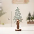 Light green wooden Christmas tree desk decor with bow and star hanging ornaments - Small (Light Green)