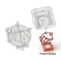 Detail of DIY butterfly silicone candle holder mold with dimensions and finished product - Square Base + Butterfly Insert Set