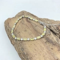 Silver titanium steel bracelet with yellow zircon rectangle stones and clear crystals - 3.0mm Yellow Stone-16+5CM