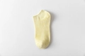 Pale yellow low-cut cotton socks with ribbed cuffs for daily casual wear comfort - Standard Type / Beige