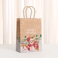 Detailaufnahme der Weihnachts-Papiertüte mit Schneemann-Motiv und Merry Christmas Text - 045-4 Schneemann (21*15*8cm)