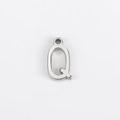 Silver stainless steel letter Q pendant with polished finish for DIY jewelry - Q (Bracelet Accessory) / Steel