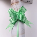 Green pull bow ribbon with gold-edged rose pattern for gift wrapping and decoration - Green Rose