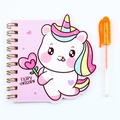 Set taccuino a spirale unicorno cartone animato con penna glitter arancione regalo - Unicorno