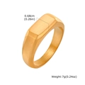 Men's 18K gold plated eagle signet ring in brushed stainless steel weighing 7g - US 6 / Gold Brushed Signet Style (RC-692G)