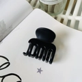 Matte black medium hair claw clip minimalist accessory on a magazine background - Matte Black (Medium 4.8cm)