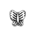 Silver alloy butterfly charm with vintage oxidized texture for DIY jewelry making - 1pc Butterfly