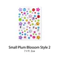 Colorful plum blossom crystal rhinestone sticker sheet for DIY crafts, 7x9.2cm size - Small Plum Blossom Style 2