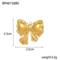 Macro shot of gold-plated bow pendant dimensions 2.5cm by 2.3cm and weight 3.2g - BP48158B0-Gold Vintage Bowknot (2.5x2.3cm)