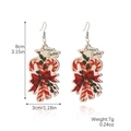 Christmas candy cane and bow earrings with 8cm height and Christmas Greetings text - Candy Cane and Bow (E2310-8)