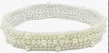 Elastic white pearl headband accessory featuring multi-row faux pearls in retro style - 56-58cm / White Pearl Decorative Elastic Headband (AB279)