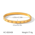 Spécifications de taille du bracelet coeur en acier inoxydable doré avec zircone - Style de Cœur Doré Incrusté (HC-B20438)