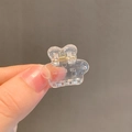 Mini molletta per capelli trasparente a forma di orso con molla per coda di cavallo - Orso / Trasparente