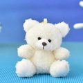 Cute small white plush teddy bear keychain toy soft doll for bag decoration or gift - 12cm (Bead Chain) / White
