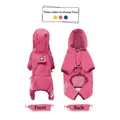 Imperméable rose pour chien avec bandes réfléchissantes et capuche pour petits chiens - M / Rose rouge