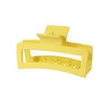 Detail of a large 13cm matte yellow square hair claw clip with hollow geometric design - #11 Yellow - 13cm / Bulk (No Packaging)
