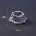 Miniature stone well ornament in dark grey resin for Halloween desk decor (3.5cm) - No.9 Resurrection Dry Well