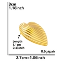 Pendientes de corazón dorado en forma de hoja con textura ondulada y medida 3x2,7 cm - Estilo de Onda (181G) / Dorado