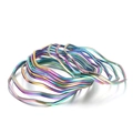 Set mit regenbogenfarbenen, gedrehten Metallarmreifen aus gewelltem Titanstahl-Design - Regenbogen Wellenstil (KB66643-LO)