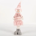 Pink plush snowman doll with knitted sweater and feather skirt Christmas decoration - 50CM Pink Snowman Style