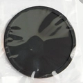 Black round silicone cup mat with non-slip thickened design in transparent packaging - Flat Style / Black