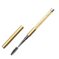 Golden eyelash brush and eyebrow comb with clear handle filled with luxury gold foil - Gold