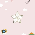 Cute white enamel star brooch with gold metal edges for women shirt collar accessory - Five-Petal Flower