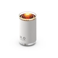 Mini USB volcano humidifier with orange LED flame effect and white H2O water tank - V10-RGB Gradient-White
