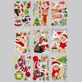 Kerst raamstickers met schattige tekenfilmkatten in feestelijke mutsen en cadeau-items - Feestdagen Kat Assortiment