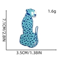 Blue leopard embroidery patch for clothing with detailed size measurements and weight info - Blue Leopard Patch 14#