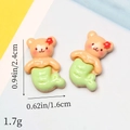 Detailed macro view showing a 2.4cm cute bear mermaid resin DIY accessory dimensions - Bear Mermaid