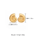 Pendientes de caracol en espiral de acero inoxidable chapado en oro de estilo francés - Pendientes de caracol en espiral dorado (3 CM)