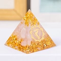 Lamina D'oro Al Quarzo Rosa Con Rune (3 Cm)